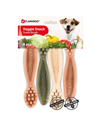 Flamingo Veggie Snacks 12,5cm - gryzaki dla psa w kształcie szczoteczki do zębów