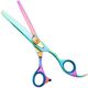 Geib Gold Rainbow Kiss Thinner 6,5" - wysokiej jakości degażówki groomerskie z tęczowym wykończeniem, 42 ząbki