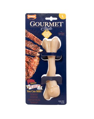 Nylabone Gourmet Femur Bone L - Durable Dog Chew with Pork Back Ribs Flavour
