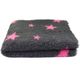 Blovi DryBed VetBed A - Non-Slip Pet Bed, Graphite with Pink Stars