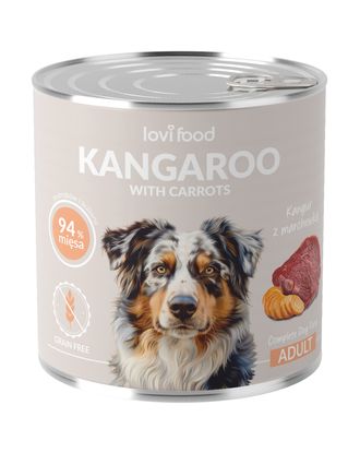 Lovi Food Kangaroo with Carrots 800g - mokra karma dla psa, z kangurem i marchewką - 24x 800g