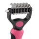 Biglo Small Undercoat Rake Pink - Double-Sided Hook Trimmer for Dogs & Cats, Pink, Small