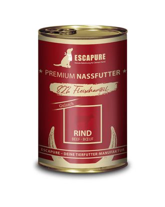 Escapure Gulasch Rind - mokra karma dla psa, wołowina z warzywami, 82% mięsa - 400g