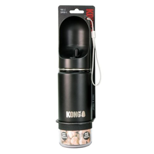 KONG Trek & Treat Bottle 295ml - water bottle with a built-in snack container