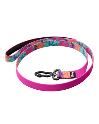 Julius-K9 MoreColor Leash Vibe 120cm - smycz taśmowa dla psa, neoprenowy uchwyt, w kolorowe palmy