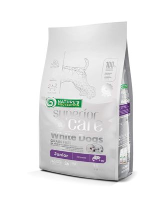 Nature’s Protection Superior Care White Dogs Junior All Breeds Salmon - karma dla szczeniąt ras białych, z łososiem - 10kg