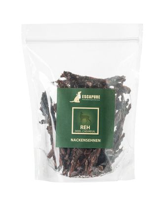 Escapure Reh Nackensehnen 500g - naturalne przysmaki dla psa, wędzone ścięgna szyi sarny