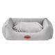 Blovi Bed Velur Love Light Grey - Elegant Velour Bed for Dogs and Cats, Rectangular