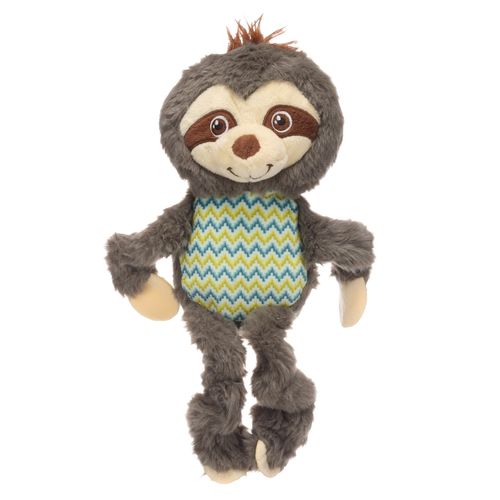 Flamingo Drala Sloth Grey 29cm - pluszowy leniwiec dla psa, z piszczałką, szary