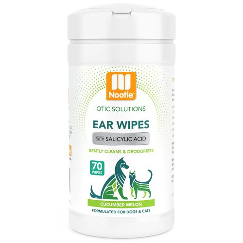 Nootie Ear Wipes Clean Deodorizes chusteczki do czyszczenia uszu dla psów kotów o zapachu ogórka melona