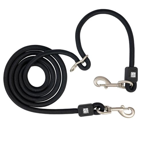 Max&Molly Rope Leash Matrix 2.0 200cm Black - przepinana smycz linowa dla psa, czarna