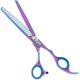 Geib Silver Rainbow Kiss Chunker 7.5" - High-Quality Grooming Shears with Rainbow Finish, 21 Teeth