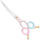 Blovi Teddy Line Pink Asian Style Scissors 6.5" – Lightweight Curved Grooming Scissors with Aluminium Handles