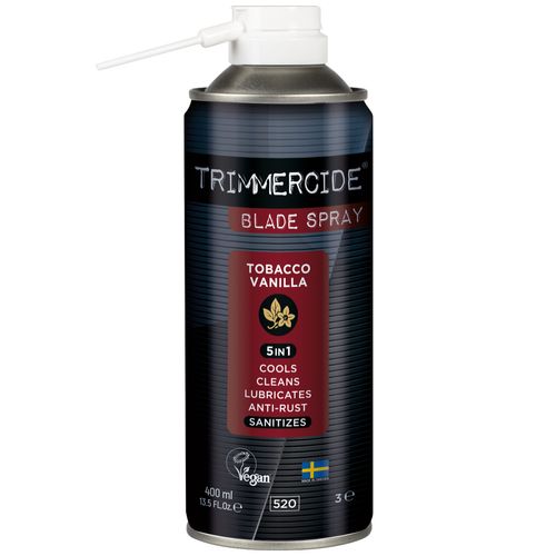 Trimmercide Blade Spray 5in1 Tobacco & Vanilla 400ml - preparat do konserwacji i czyszczenia ostrzy, zapach tytoniu z wanilią