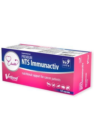 Vetfood Premium NTS Immunactiv - preparat przeznaczony dla zwierząt wyniszczonych chorobą nowotworową, dla psa, kota, fretek i szczurów - 120tab..