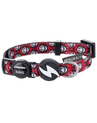 Dashi La Casa De Papel Mask Cat Collar - obroża dla kota, motyw z serialu Dom z Papieru, czerwono-czarna