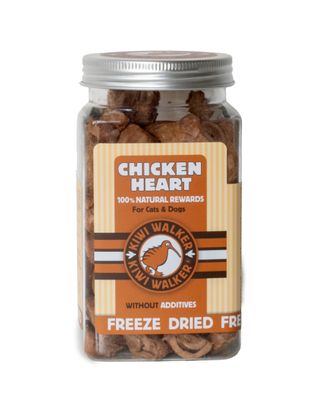 Kiwi Walker Snacks Chicken Heart 60g - 100% kurze serca, liofilizowane, naturalne przysmaki dla psa i kota