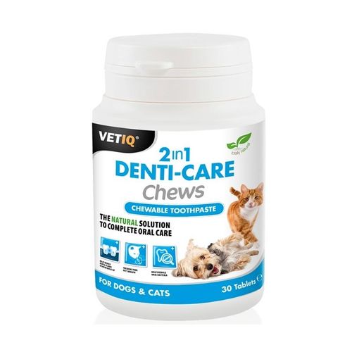 VetIQ 2in1 Denti-Care Chews 30tbl. - pasta do zębów dla psa i kota, w tabletkach do żucia