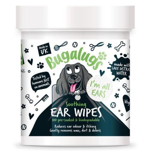   Bugalugs  Soothing Ear Wipes 100szt. - biodegradowalne waciki do czyszczenia uszu psa 