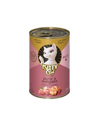 Kitty Cat Turkey & Shrimps Pate - bezzbożowa mokra karma, pasztet dla kota, z indykiem i krewetkami - 400g
