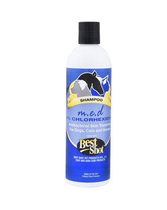 Best Shot M.E.D. Chlorhexidine Shampoo 3% - antybakteryjny, leczniczy szampon dla zwierząt z problemami skórnymi, koncentrat 1:10 - 355ml