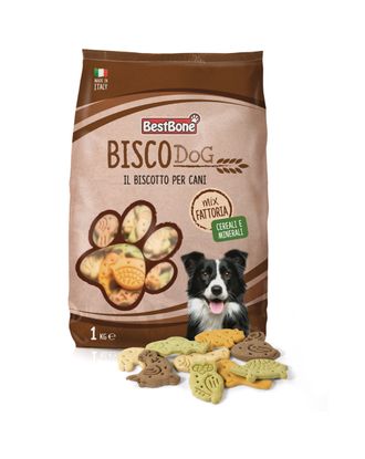 Best Bone Bisco Dog Mix Fattoria - pyszne smakołyki dla psów, w kształcie zwierzątek - Waga: 1kg