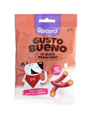 Record Gusto Bueno Bacon and Cheddar Flavor Sticks 50g - smaczki dla psa, pałeczki o smaku bekonu z serem cheddar