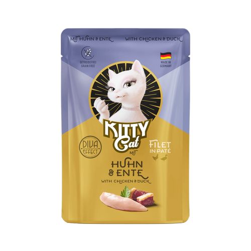 Kitty Cat Filet in Pate Chicken & Duck 85g - saszetka dla kota, z kurczakiem i kaczką, filet w pasztecie