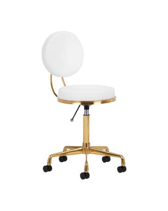 Activ H5 Gold White - złote krzesło groomerskie z regulacją wysokości, białe