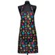 Blovi Black Grooming Apron - with Colorful Paw Prints, One Size