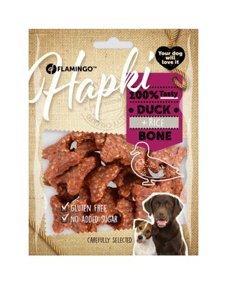 Flamingo Hapki Duck Rice Bone 170g - aromatyczne smaczki dla psa, kaczka z ryżem