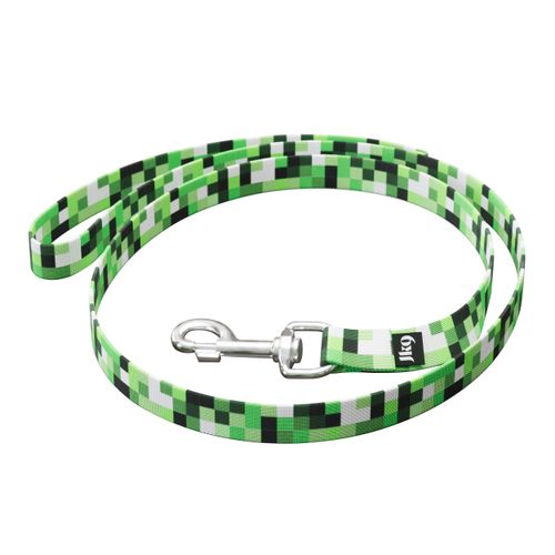 Julius-K9 MoreColor Basic Leash Pixelfield 120cm - smycz dla psa, taśmowa, zielone piksele