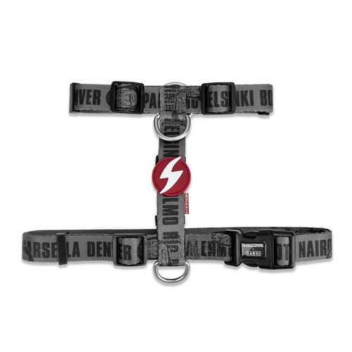 Dashi La Casa De Papel Melted Back Harness - regulowane szelki guard dla psa, motyw z serialu Dom z Papieru, grafitowe