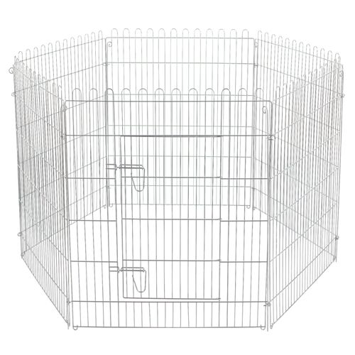 Flamingo Puppy Run Jax Silver S - metalowy kojec dla szczeniąt, 6 paneli o wysokości 80cm