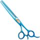 Geib Kiss Gold Blue Chunker 7.5" - degażówki groomerskie jednostronne, z niebieskim wykończeniem, 21 ząbków