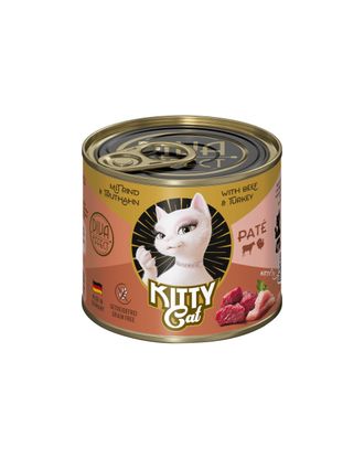 Kitty Cat Beef & Turkey Pate - bezzbożowa mokra karma, pasztet dla kota, z wołowiną i indykiem - 200g