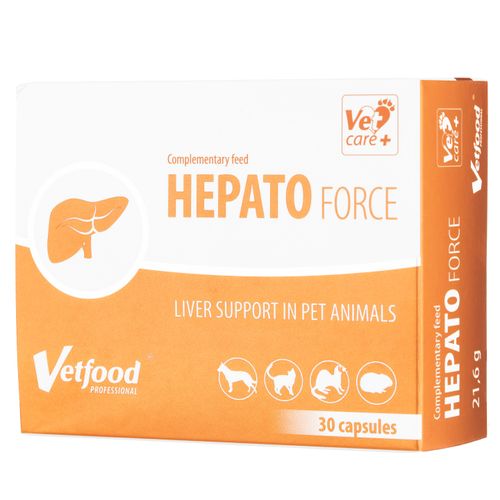 Vetfood Hepatoforce - produkt wspomagający pracę i regeneracje wątroby dla psa, kota, fretek i gryzoni