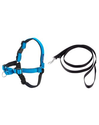 PetSafe Easy Walk Deluxe Harness Ocean Blue - miękkie szelki i smycz dla psa, czarno-niebieskie