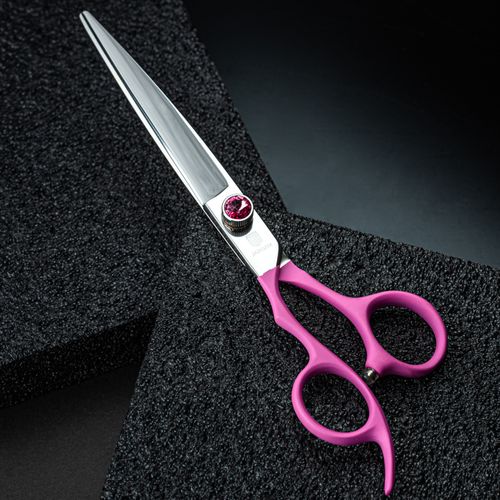 Jargem Pink Lefty Scissors - nożyczki groomerskie proste, leworęczne z ergonomicznych uchwytem 