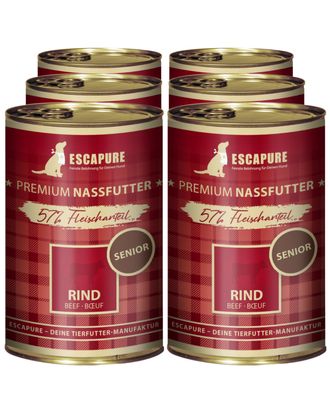 Escapure Senior Rind - mokra karma dla psa seniora, wołowina z warzywami - 6x 400g