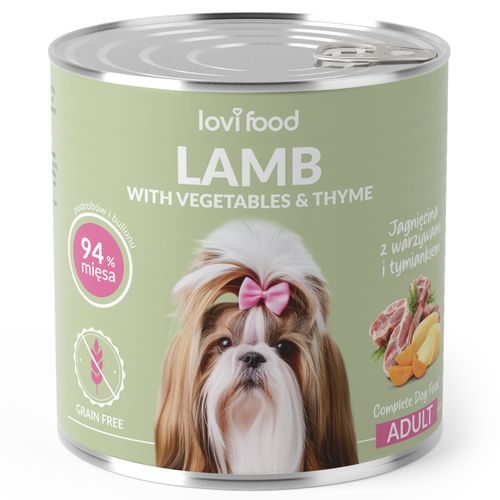 Lovi Food Lamb with Vegetables - mokra karma dla psa, z jagnięciną, warzywami i tymiankiem