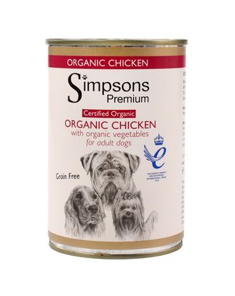 Simpsons Premium Organic Chicken Casserole - bezzbożowa mokra karma dla psów,  kurczak i warzywa