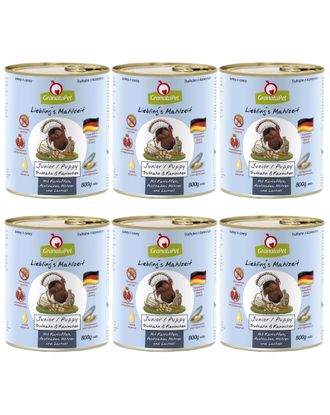 GranataPet Turkey & Coney Junior - bezzbożowa mokra karma dla szczeniaka, indyk i królik - 6x 800g