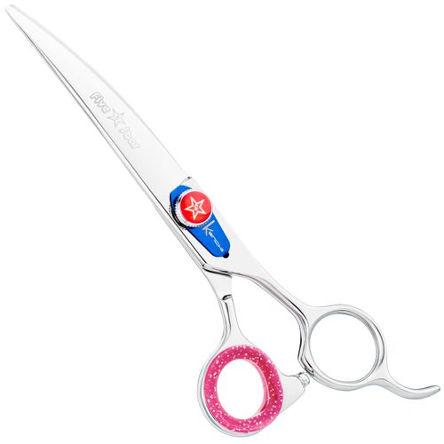 Kenchii Five Star Offset Curved Scissors - nożyczki groomerskie, gięte, offsetowe