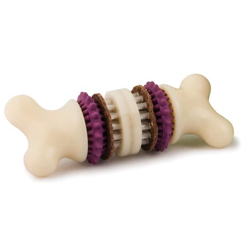 PetSafe Busy Buddy Bristle Bone - gryzak z przysmakiem dla psa, kość z wypustkami czyszczącymi zęby