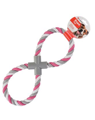Flamingo Cotton Jim Pull Rope Toy 37cm - sznurkowy szarpak w kształcie ósemki