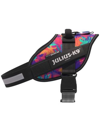 Julius-K9 IDC Powerharness Vibe - szelki dla psa, z odblaskami, wzór w palmy