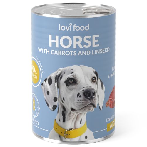 Lovi Food Horse with Carrots and Linseed 400g - mokra karma dla psa, z koniną, marchewką i siemieniem lnianym