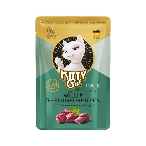 Kitty Cat Venison & Poultry Hearts Pate 85g - bezzbożowa mokra karma, pasztet dla kota, z dziczyzną i sercami drobiowymi