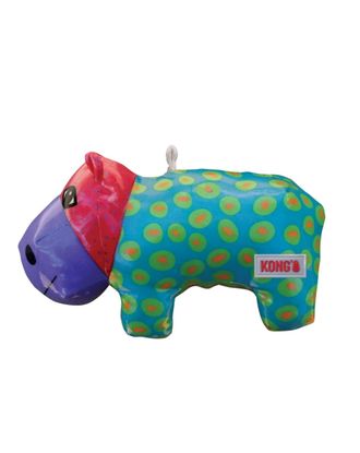 KONG Shieldz Hippo M - wytrzymała zabawka dla psa, hipopotam z piszczałką